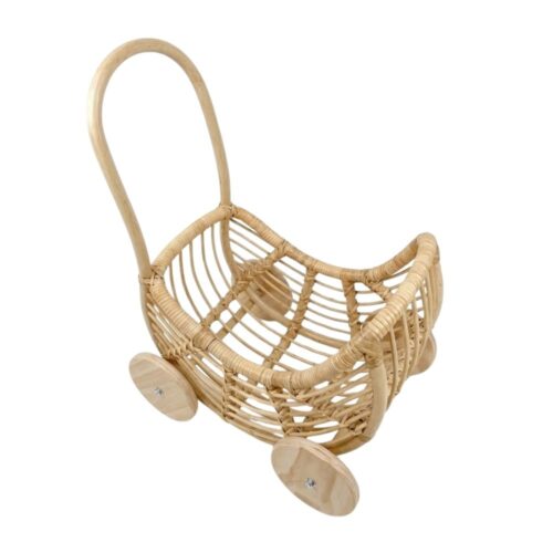 Rattan Baby Doll Buggy Kids Toys, wicker, doll buggy, doll stroller, rattan kids toys, rattan kids furniture, wholesale, bulk, childrens