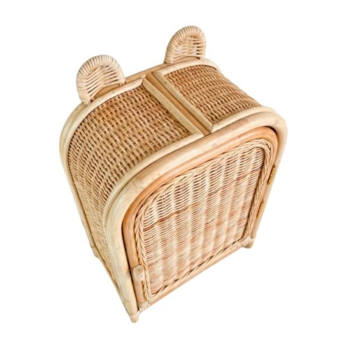 Rattan Baby Doll Cabinet with Ears, rattan kids toys, rattan kids furniture, wholesale, bulk, childrens