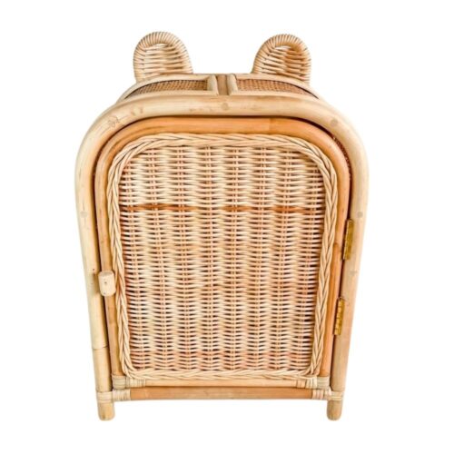 Rattan Baby Doll Cabinet with Ears, rattan kids toys, rattan kids furniture, wholesale, bulk, childrens
