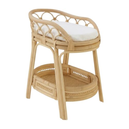 Rattan Baby Doll Changing Table and Crib, rattan kids toys, rattan kids furniture, wholesale, bulk, childrens