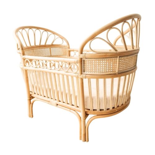 Rattan Baby Dolls Bassinet Dubai UAE, rattan kids toys, rattan kids furniture, wholesale, bulk, childrens