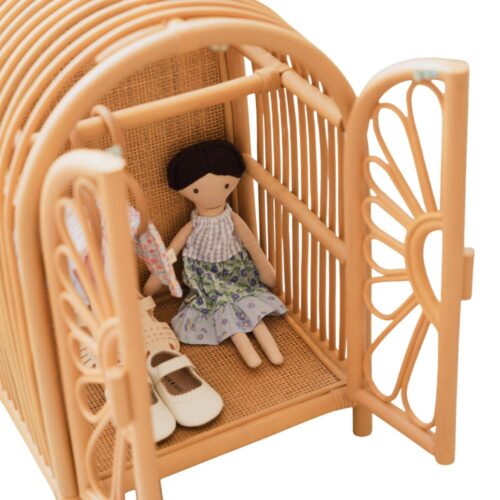 Rattan Barbie Doll Cabinet, rattan kids toys, rattan kids furniture, wholesale, bulk, childrens