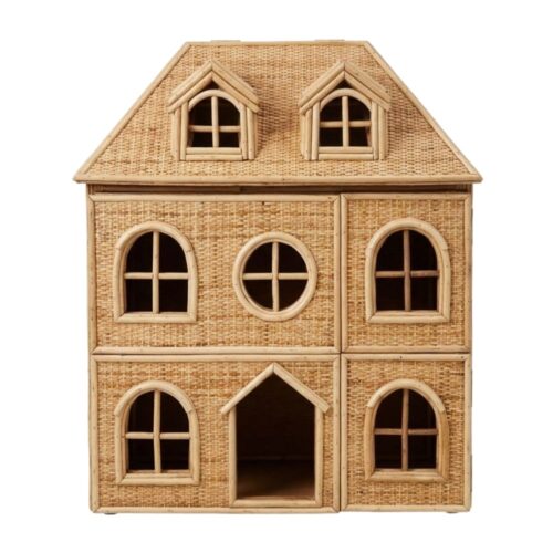 Rattan Big Doll House for Girl, rattan kids toys, rattan kids furniture, wholesale, bulk, childrens