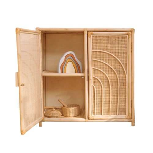 Rattan Doll Armoire Kids Furniture, rattan kids toys, rattan kids furniture, wholesale, bulk, childrens