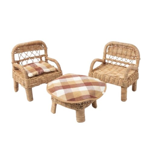 Rattan Doll Chair and Table Set, rattan kids toys, rattan kids furniture, wholesale, bulk, childrens