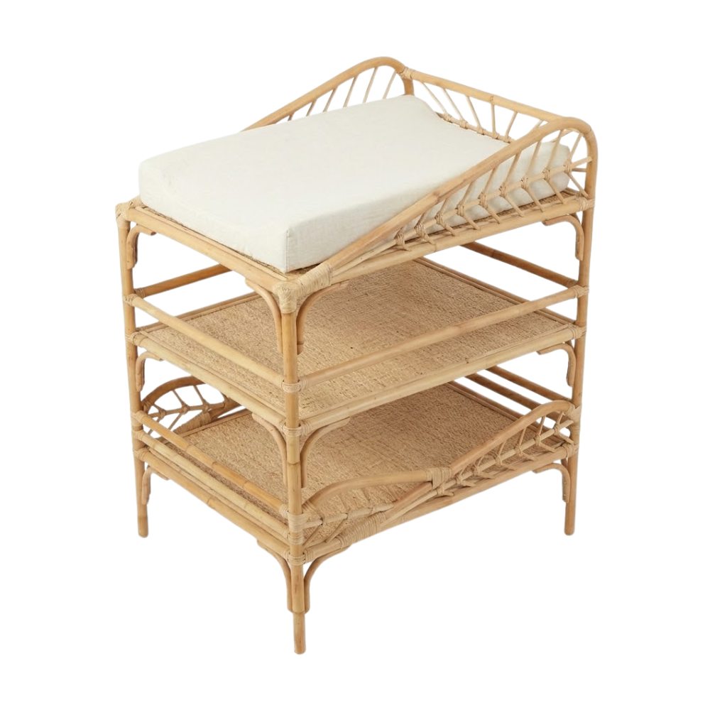 Rattan Doll Changing Table with Storage, rattan kids toys, rattan kids furniture, wholesale, bulk, childrens