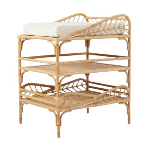 Rattan Doll Changing Table with Storage, rattan kids toys, rattan kids furniture, wholesale, bulk, childrens
