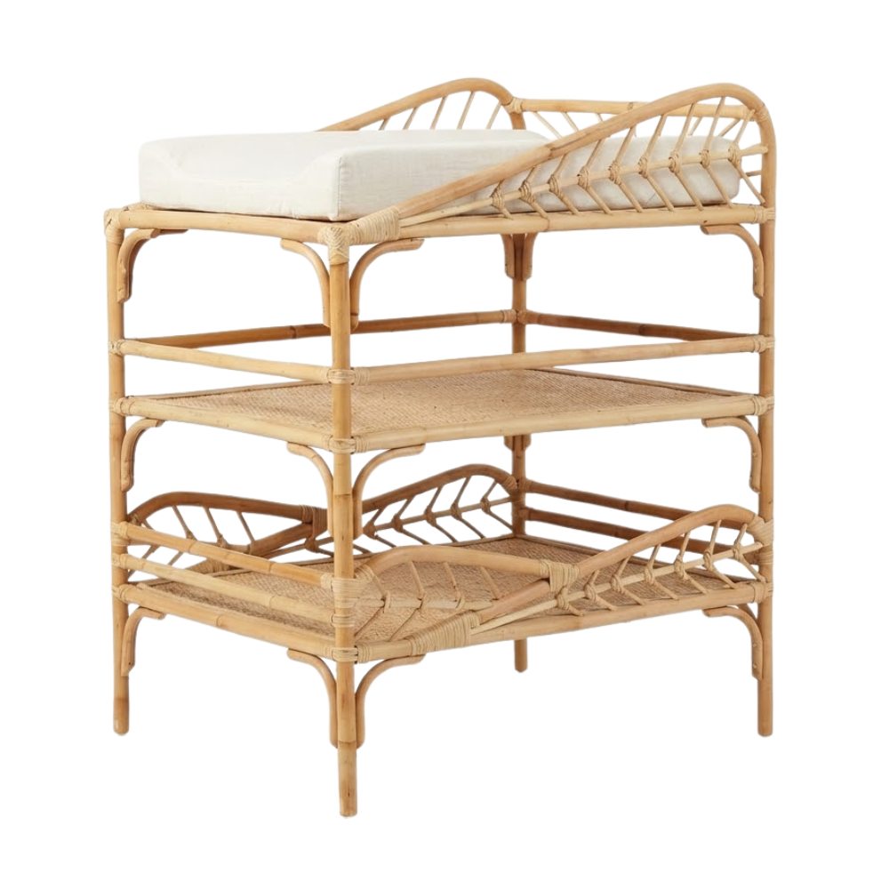 Rattan Doll Changing Table with Storage, rattan kids toys, rattan kids furniture, wholesale, bulk, childrens