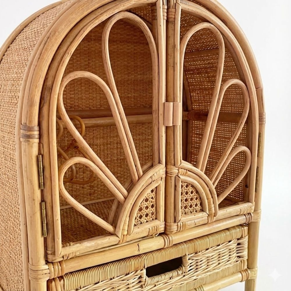 Rattan Doll Closet and Hangers, rattan kids toys, rattan kids furniture, wholesale, bulk, childrens
