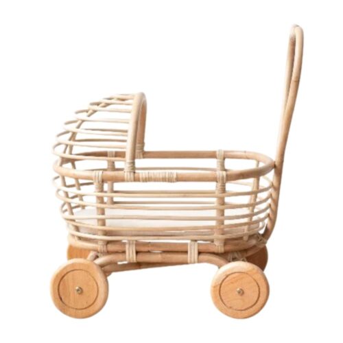 Rattan Doll Stroller, wicker, doll buggy, doll stroller, rattan kids toys, rattan kids furniture, wholesale, bulk, childrens