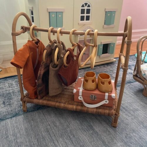 Rattan Dolls Toys Clothes Hangers, rattan kids toys, rattan kids furniture, wholesale, bulk, childrens
