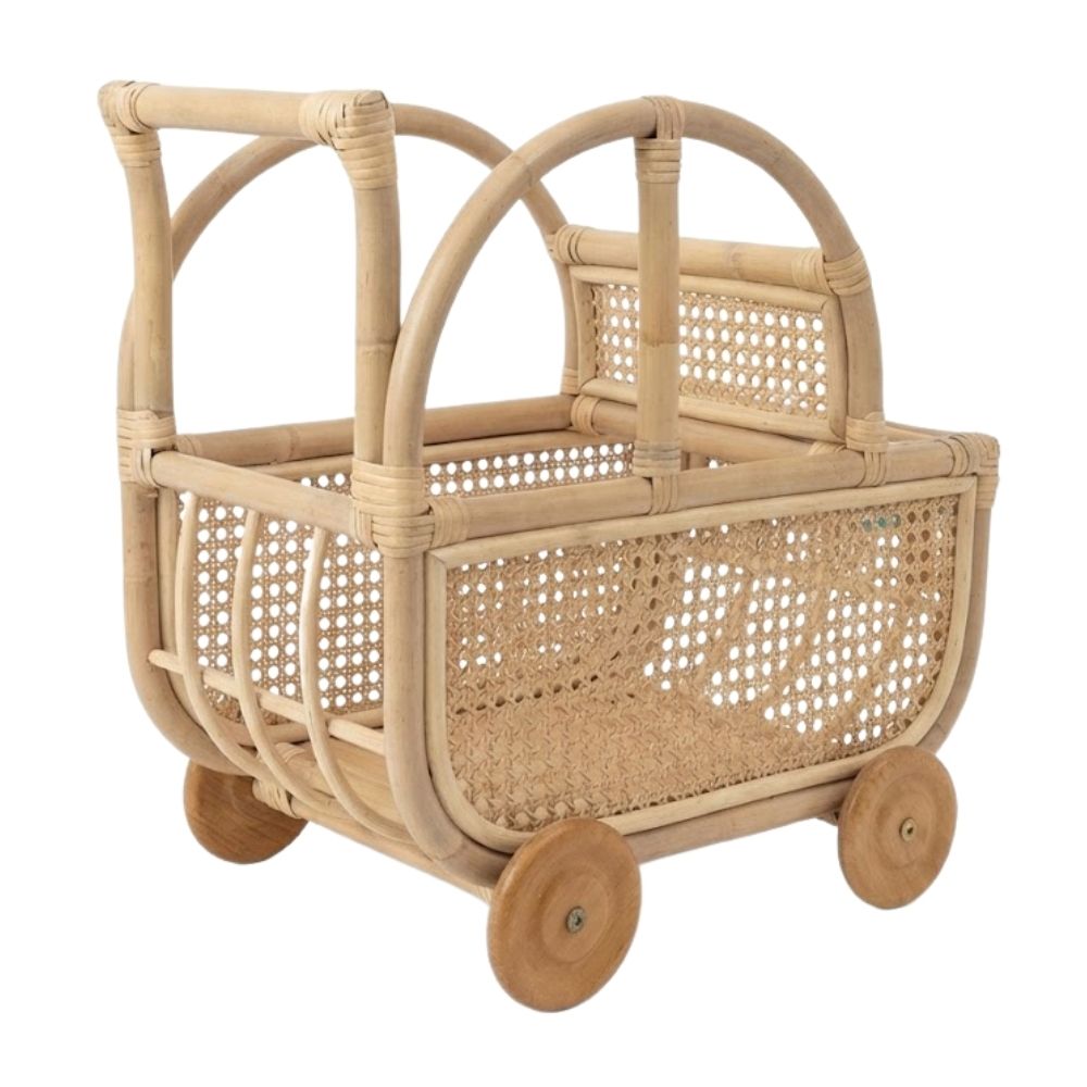 Rattan Kids Toys Dolls Pram, wicker, doll buggy, doll stroller, rattan kids toys, rattan kids furniture, wholesale, bulk, childrens