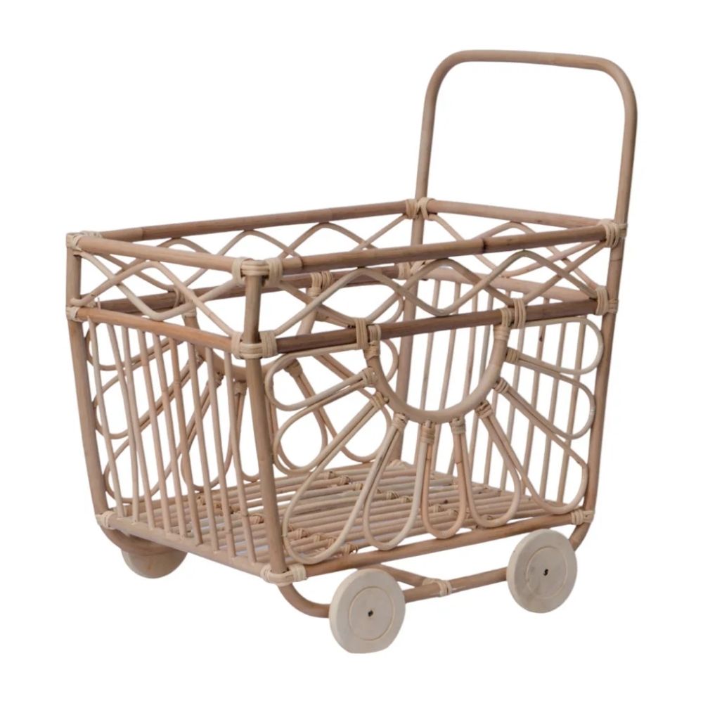 rattan stroller baby doll, wicker, doll buggy, doll stroller, rattan kids toys, rattan kids furniture, wholesale, bulk, childrens