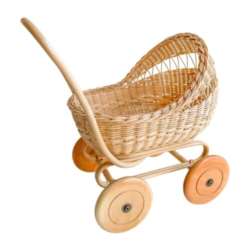 Wicker Doll Pram Australia, wicker, doll buggy, doll stroller, rattan kids toys, rattan kids furniture, wholesale, bulk, childrens