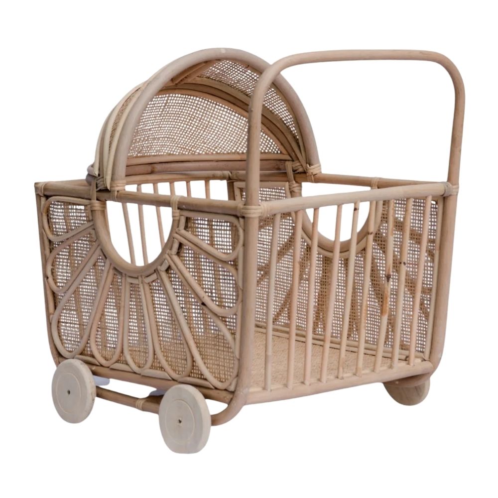 Wicker Doll Stroller Canada, doll buggy, doll stroller, rattan kids toys, rattan kids furniture, wholesale, bulk, childrens