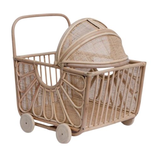 Wicker Doll Stroller Canada, doll buggy, doll stroller, rattan kids toys, rattan kids furniture, wholesale, bulk, childrens