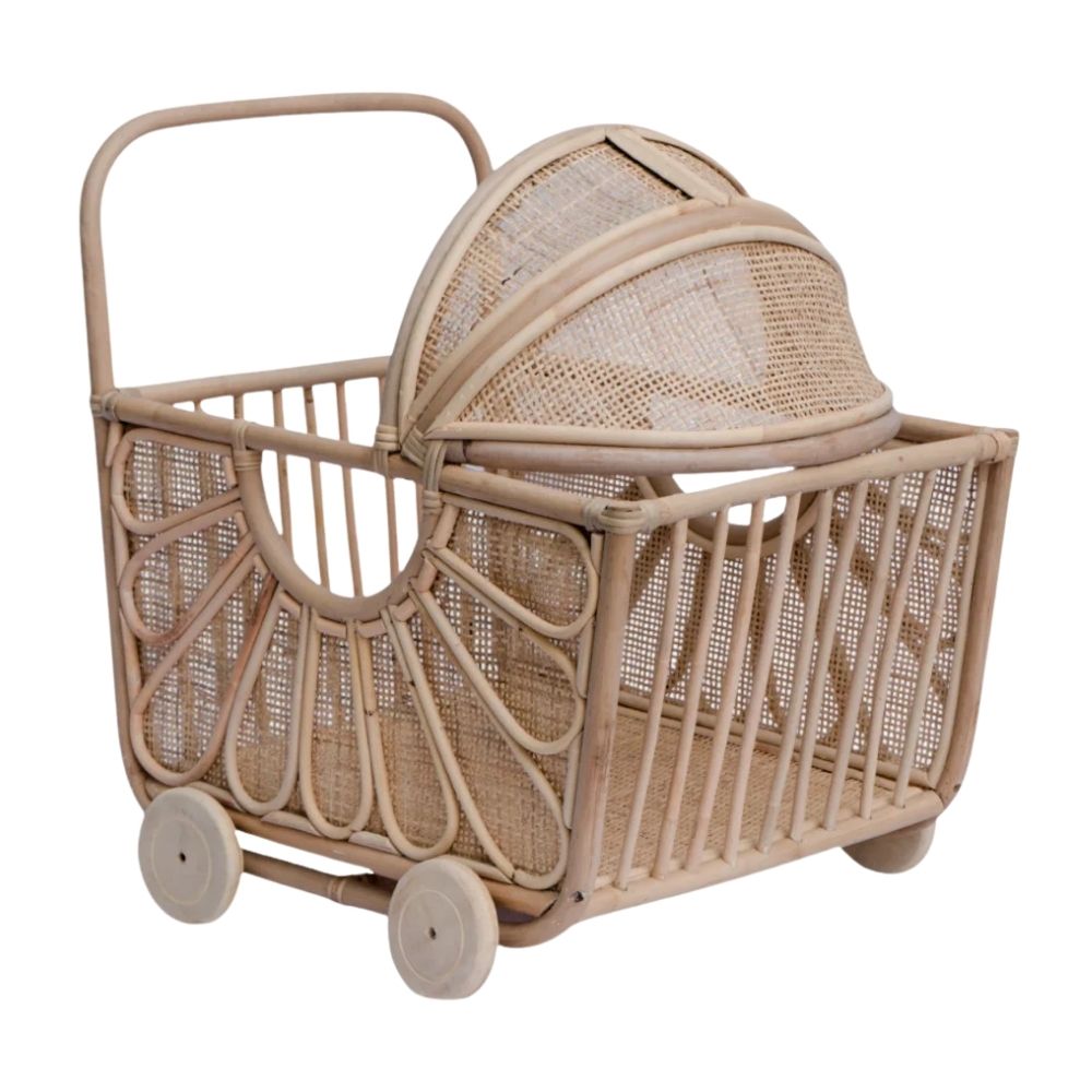 Wicker Doll Stroller Canada, doll buggy, doll stroller, rattan kids toys, rattan kids furniture, wholesale, bulk, childrens