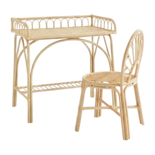 Children's Rattan Study Desk and Chair, rattan kids furniture, rattan kids chair, rattan kids table, rattan kids table and chairs set, rattan toddler chair, rattan toddler table and chairs, wholesale, bulk, Vietnam, factory
