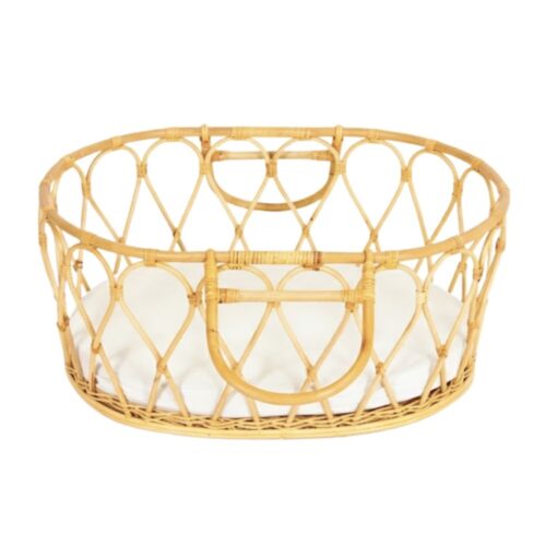 Rattan Baby Bassinet with Handles, rattan baby bassinet, rattan baby cradle, rattan baby cot, rattan kids toys, rattan kids furniture, wholesale, bulk