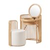 Round Rattan Kids Vanity And Stool, rattan kids dressing table, rattan kids makeup table, rattan kids furniture, rattan kids chair, rattan kids table, rattan kids table and chairs set, rattan toddler chair, rattan toddler table and chairs, wholesale, bulk, Vietnam, factory