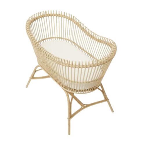 Baby Wicker Crib and Stand, rattan baby bassinet, rattan baby cradle, rattan baby cot, rattan kids toys, rattan kids furniture, wholesale, bulk