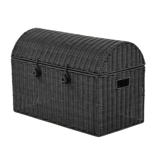 Black Rattan Toy Chest, kids furniture, rattan kids cabinet, rattan kids trunk storage, rattan kids storage bench, rattan kids toy chest, wholesale, bulk, Vietnam, manufacture