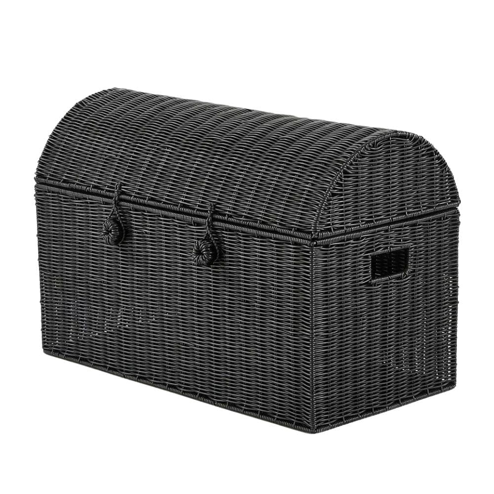 Black Rattan Toy Chest, kids furniture, rattan kids cabinet, rattan kids trunk storage, rattan kids storage bench, rattan kids toy chest, wholesale, bulk, Vietnam, manufacture