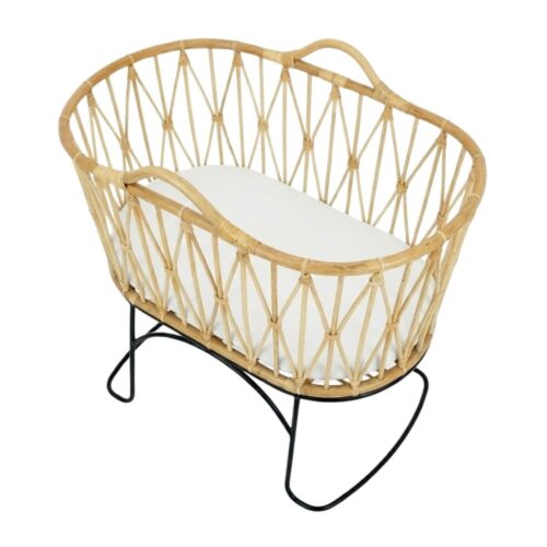 Boho Rattan Baby Crib, rattan baby bassinet, rattan baby cradle, rattan baby cot, rattan kids toys, rattan kids furniture, wholesale, bulk