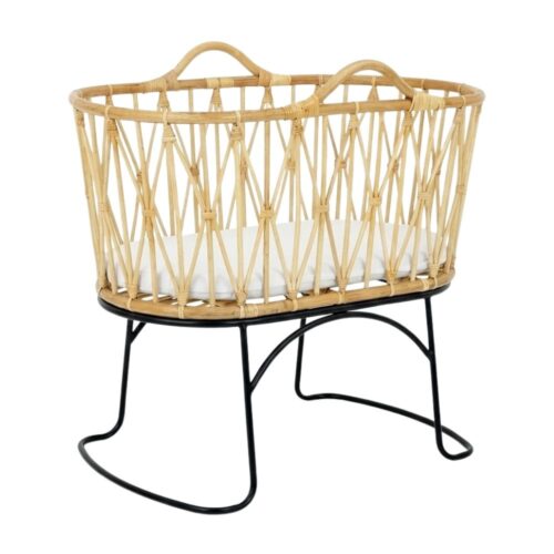 Boho Rattan Baby Crib, rattan baby bassinet, rattan baby cradle, rattan baby cot, rattan kids toys, rattan kids furniture, wholesale, bulk