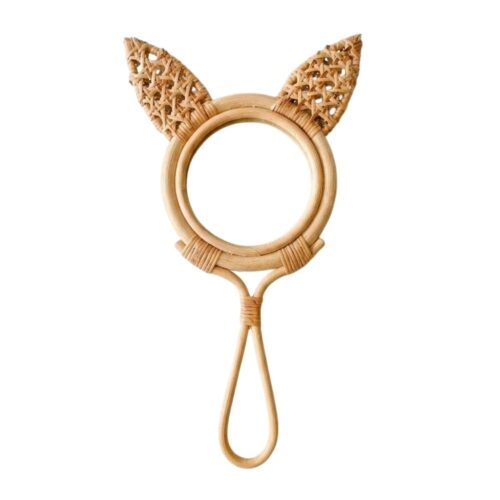 Bunny Rattan Toddler Hand Mirror, rattan kids furniture, wholesale, bulk, Vietnam, manufacture