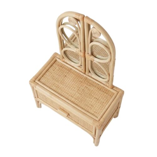 Butterfly Kids Rattan Vanity, rattan kids dressing table, rattan kids makeup table, rattan kids furniture, rattan kids chair, rattan kids table, rattan kids table and chairs set, rattan toddler chair, rattan toddler table and chairs, wholesale, bulk, Vietnam, factory
