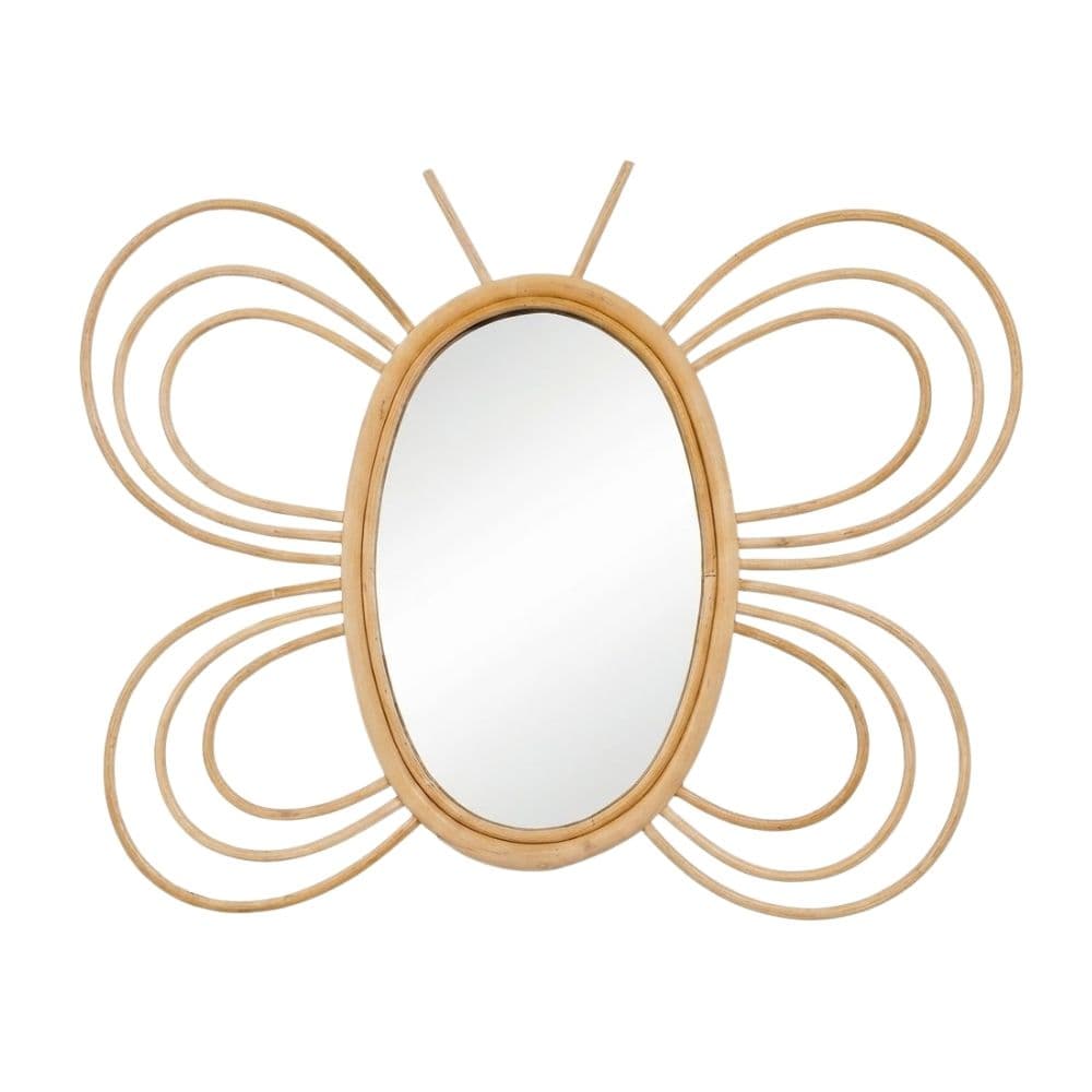 Butterfly Rattan Wall Mirror, rattan kids furniture, wholesale, bulk, Vietnam, manufacture