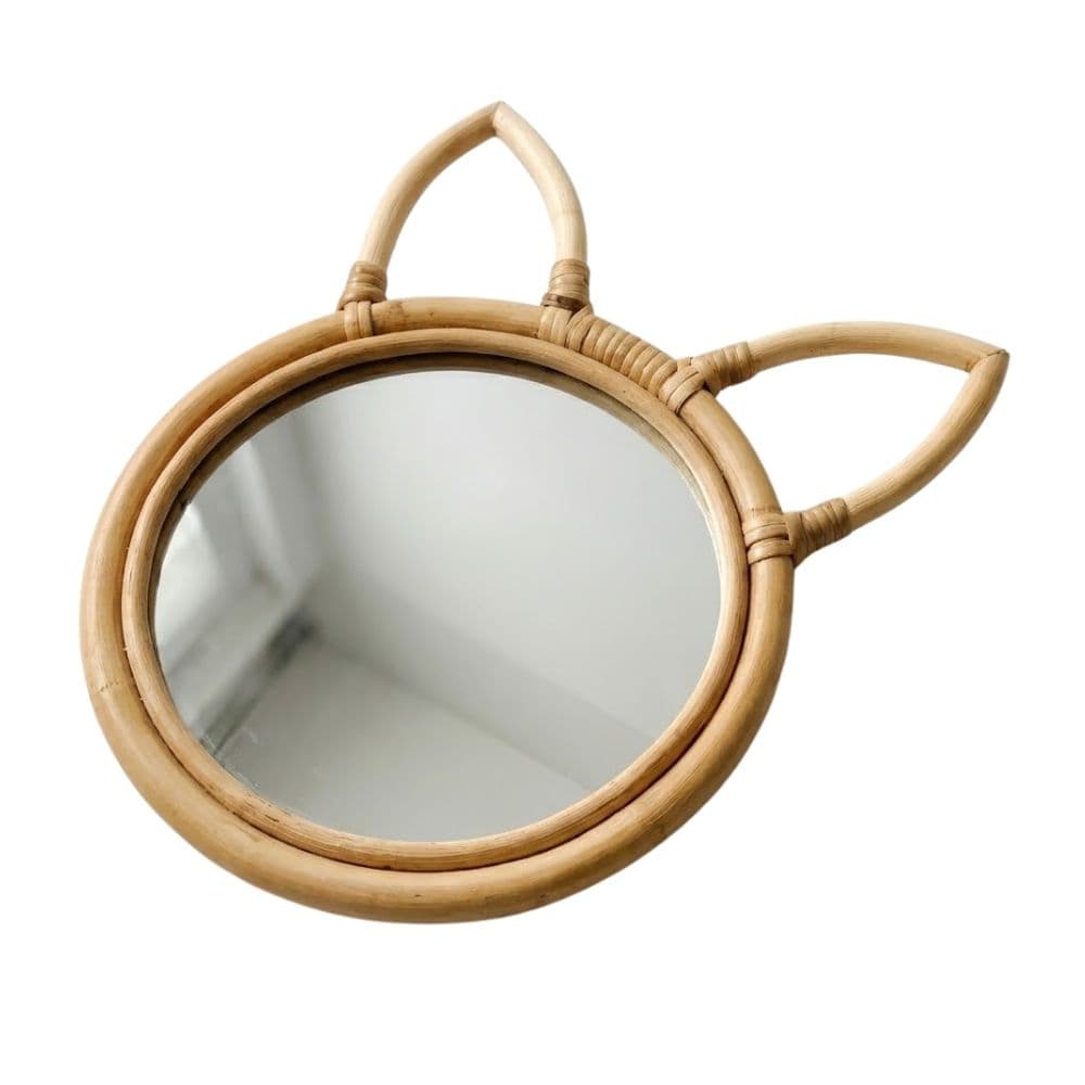 Cat Ears Rattan Kids Mirror, rattan kids furniture, wholesale, bulk, Vietnam, manufacture