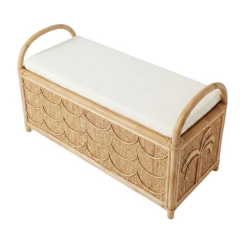 Coconut Tree Rattan Kids Storage Trunk, kids furniture, rattan kids cabinet, rattan kids trunk storage, rattan kids storage bench, rattan kids toy chest, wholesale, bulk, Vietnam, manufacture