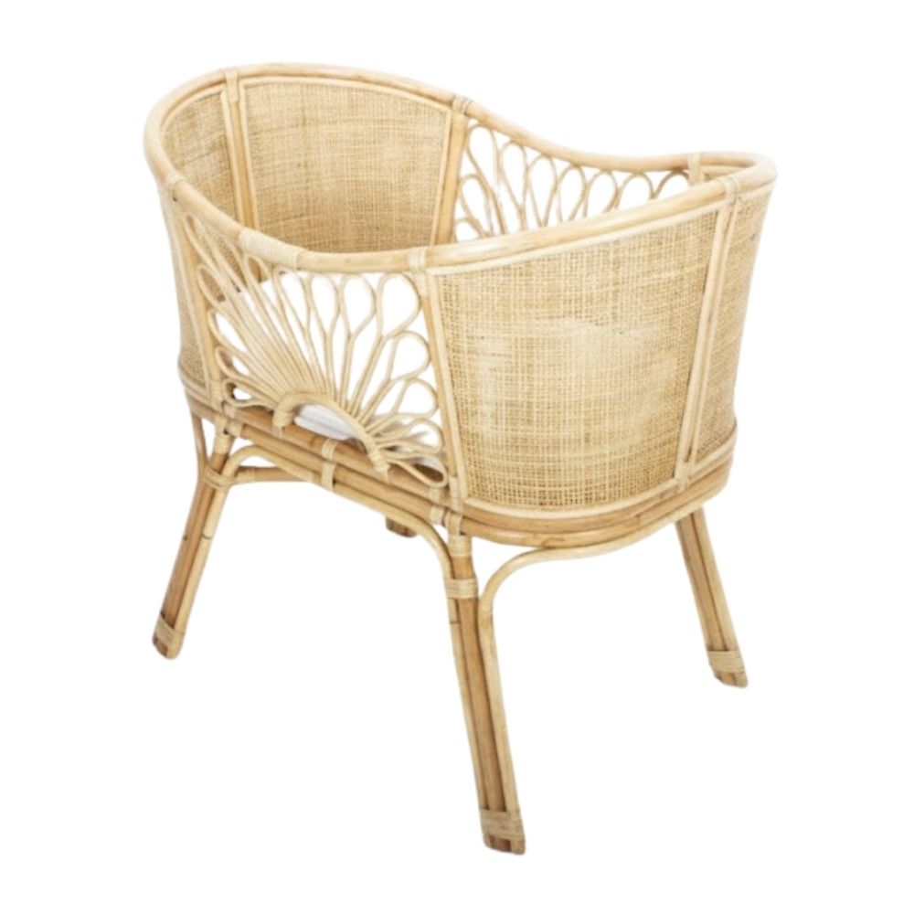 Daisy Dreamer Rattan Baby Bassinet, rattan baby bassinet, rattan baby cradle, rattan baby cot, rattan kids toys, rattan kids furniture, wholesale, bulk