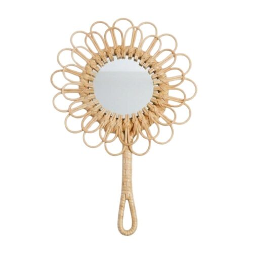 Daisy Rattan Handheld Kids Mirror, rattan kids furniture, wholesale, bulk, Vietnam, manufacture