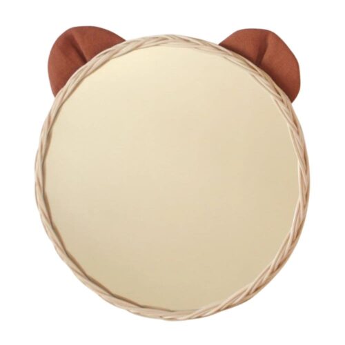 Fabric Bear Ear Rattan Kids Room Mirror, rattan kids furniture, wholesale, bulk, Vietnam, manufacture