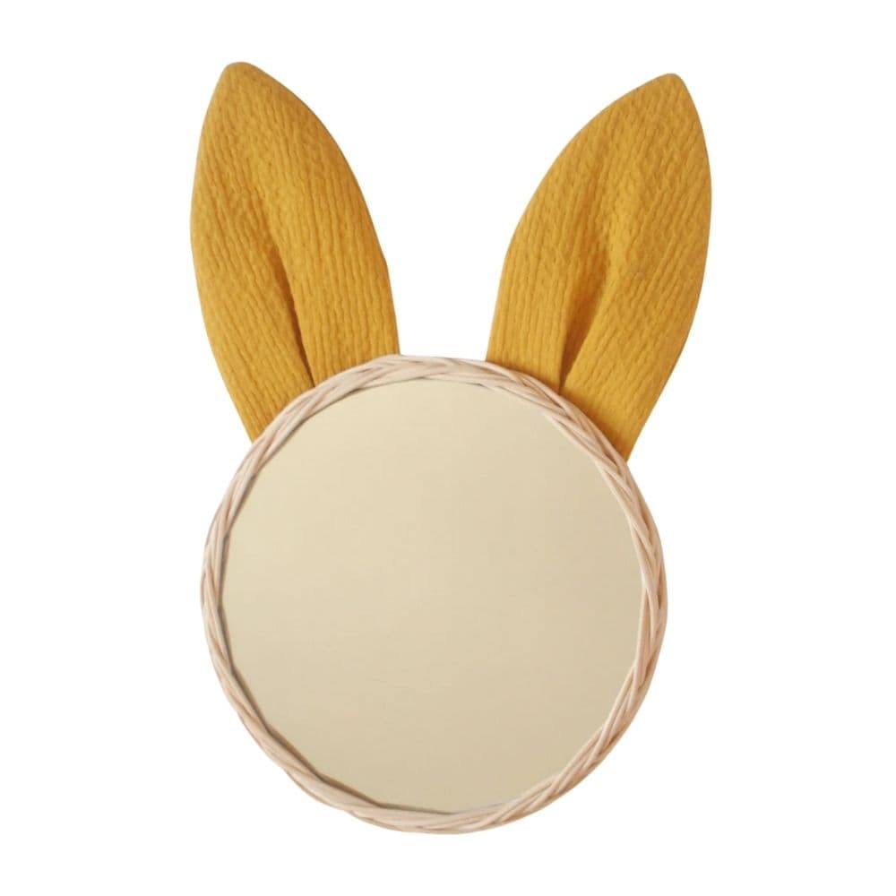 Fabric Rabbit Ear Rattan Kids Room Mirror, rattan kids furniture, wholesale, bulk, Vietnam, manufacture
