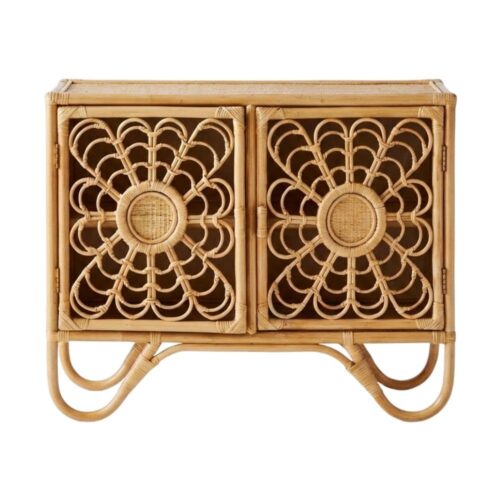 Flower Design Rattan Kids Cabinet, kids furniture, rattan kids cabinet, rattan kids trunk storage, rattan kids storage bench, rattan kids toy chest, wholesale, bulk, Vietnam, manufacture