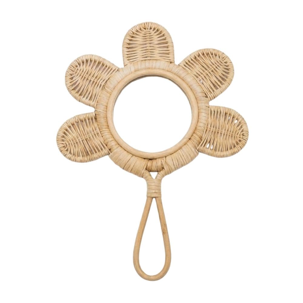Flower Rattan Hand Mirror for Kids, rattan kids furniture, wholesale, bulk, Vietnam, manufacture