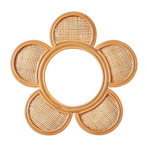 Flower Rattan Mirror for Nursery, rattan kids furniture, wholesale, bulk, Vietnam, manufacture