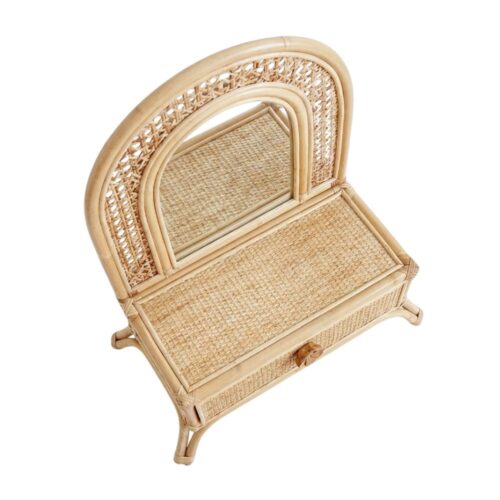 Jessie Kids Rattan Vanity, rattan kids dressing table, rattan kids makeup table, rattan kids furniture, rattan kids chair, rattan kids table, rattan kids table and chairs set, rattan toddler chair, rattan toddler table and chairs, wholesale, bulk, Vietnam, factory