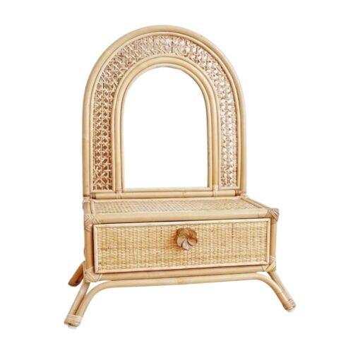 Jessie Kids Rattan Vanity, rattan kids dressing table, rattan kids makeup table, rattan kids furniture, rattan kids chair, rattan kids table, rattan kids table and chairs set, rattan toddler chair, rattan toddler table and chairs, wholesale, bulk, Vietnam, factory