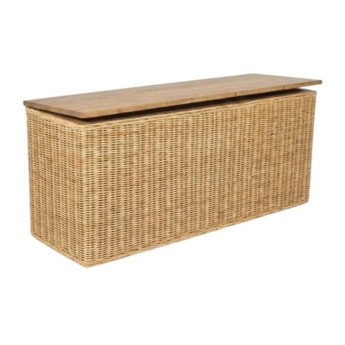 Kids Wicker Storage Bench, kids furniture, rattan kids cabinet, rattan kids trunk storage, rattan kids storage bench, rattan kids toy chest, wholesale, bulk, Vietnam, manufacture