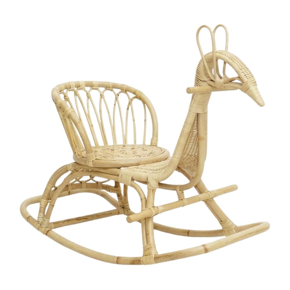 Peacock Rattan Rocking Toddler Chair, rattan kids furniture, rattan kids chair, rattan kids table, rattan kids table and chairs set, rattan toddler chair, rattan toddler table and chairs, wholesale, bulk, Vietnam, factory