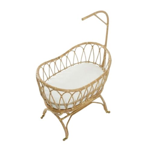 Rattan Baby Bassinet with Wheels, rattan baby bassinet, rattan baby cradle, rattan baby cot, rattan kids toys, rattan kids furniture, wholesale, bulk