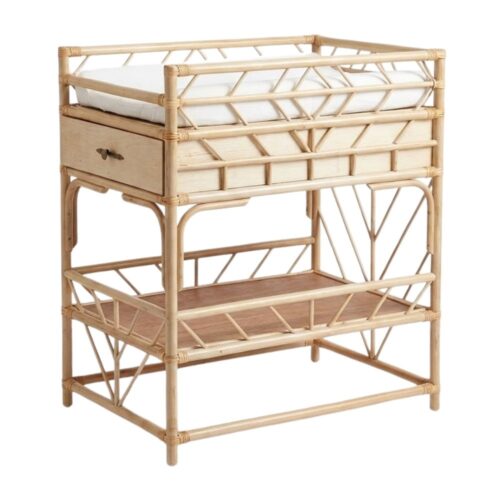 Rattan Baby Changing Table with Drawers, rattan kids furniture, wholesale, bulk, manufacture, Vietnam