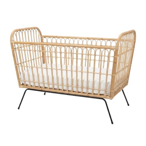 Rattan Baby Cot Steel Leg, rattan kid's bed, rattan baby cot, rattan kids toys, rattan kids furniture, wholesale, bulk