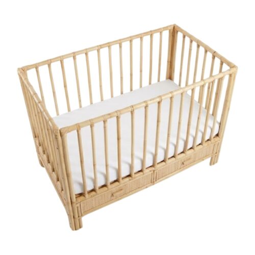Rattan Baby Cot with Drawers, rattan kid's bed, rattan baby cot, rattan kids toys, rattan kids furniture, wholesale, bulk