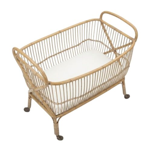 Rattan Baby Cot with Wheels, rattan kid's bed, rattan baby cot, rattan kids toys, rattan kids furniture, wholesale, bulk